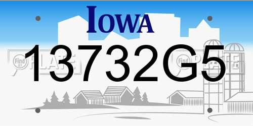 13732G5 Iowa License Plate