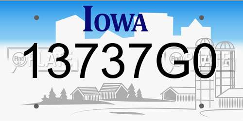 13737G0 Iowa License Plate