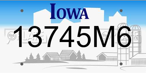 13745M6 Iowa License Plate