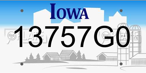 13757G0 Iowa License Plate