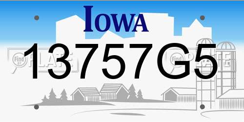 13757G5 Iowa License Plate