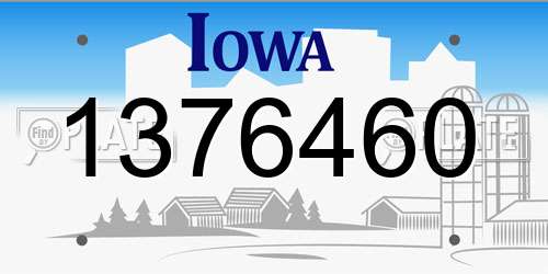1376460 Iowa License Plate