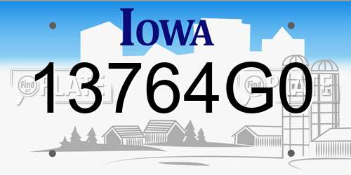 13764G0 Iowa License Plate
