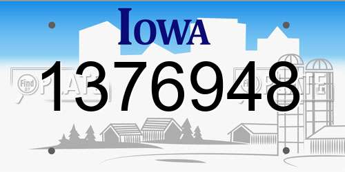 1376948 Iowa License Plate