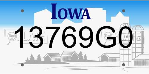 13769G0 Iowa License Plate