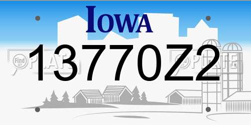 13770Z2 Iowa License Plate