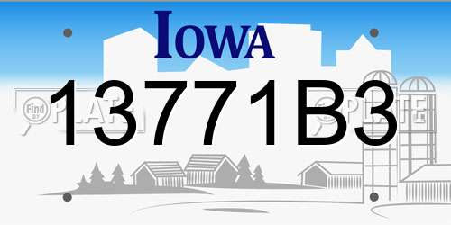 13771B3 Iowa License Plate