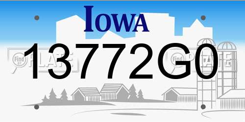 13772G0 Iowa License Plate