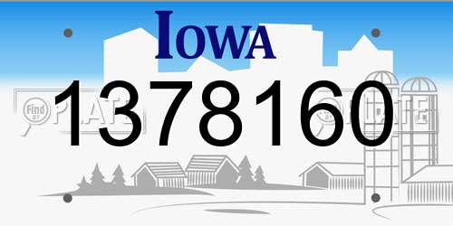 1378160 Iowa License Plate
