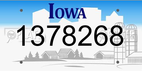 1378268 Iowa License Plate