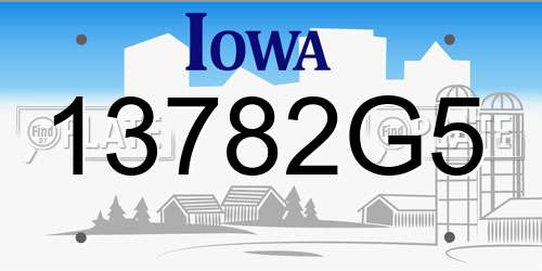 13782G5 Iowa License Plate