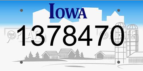 1378470 Iowa License Plate