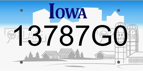 13787G0 Iowa License Plate
