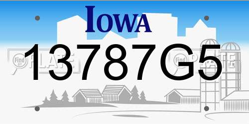 13787G5 Iowa License Plate