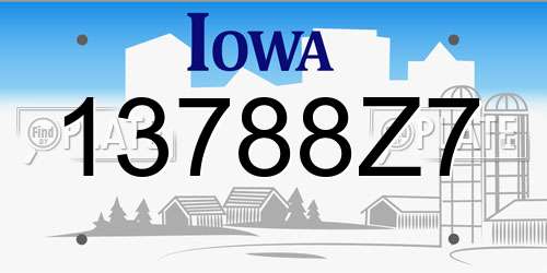 13788Z7 Iowa License Plate