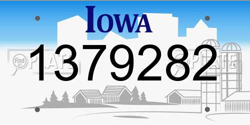 1379282 Iowa License Plate