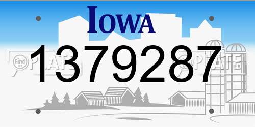 1379287 Iowa License Plate