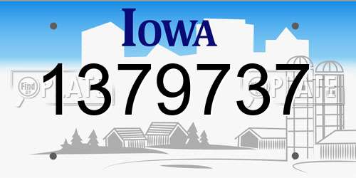 1379737 Iowa License Plate