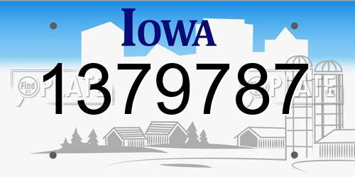 1379787 Iowa License Plate