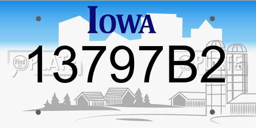 13797B2 Iowa License Plate