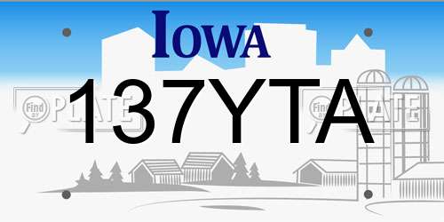 137YTA Iowa License Plate