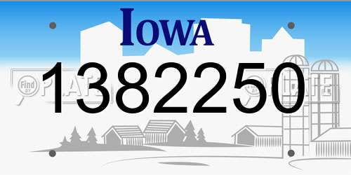 1382250 Iowa License Plate