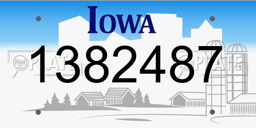 1382487 Iowa License Plate