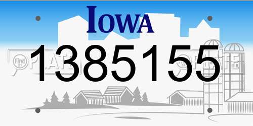 1385155 Iowa License Plate