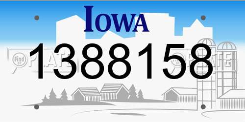 1388158 Iowa License Plate