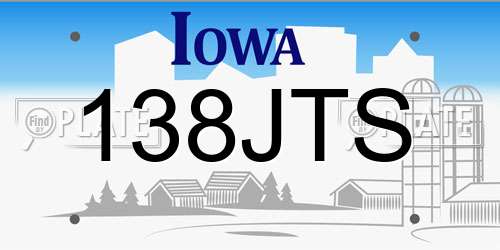 138JTS Iowa License Plate