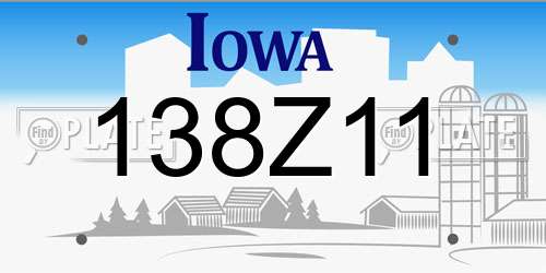 138Z11 Iowa License Plate