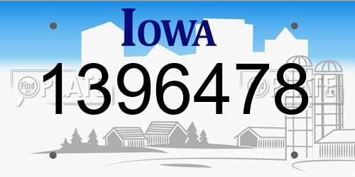 1396478 Iowa License Plate