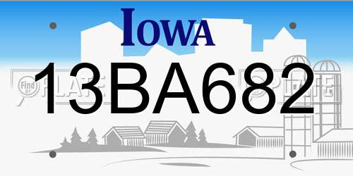 13BA682 Iowa License Plate