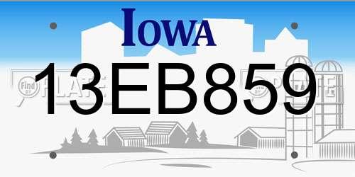 13EB859 Iowa License Plate