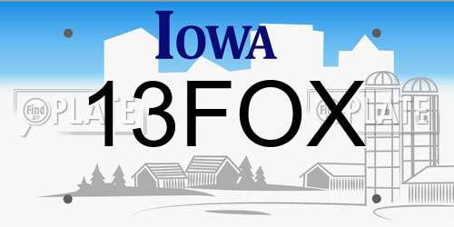 13FOX Iowa License Plate