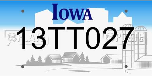 13TT027 Iowa License Plate