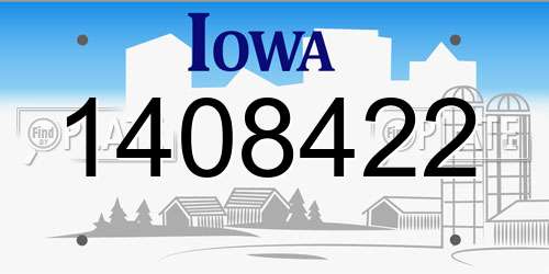 1408422 Iowa License Plate