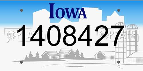 1408427 Iowa License Plate