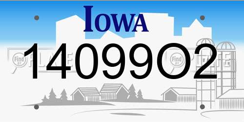 14099O2 Iowa License Plate