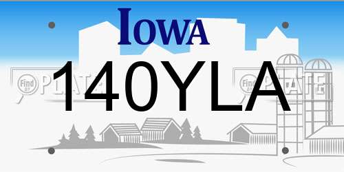 140YLA Iowa License Plate