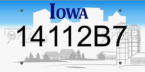14112B7 Iowa License Plate