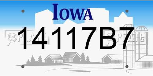 14117B7 Iowa License Plate