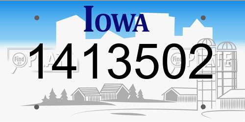 1413502 Iowa License Plate