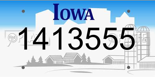 1413555 Iowa License Plate
