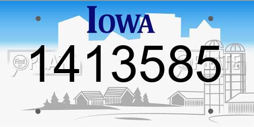 1413585 Iowa License Plate