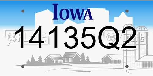 14135Q2 Iowa License Plate