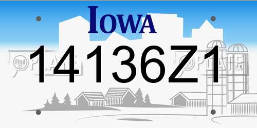 14136Z1 Iowa License Plate