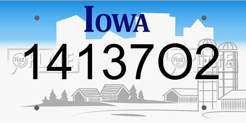 14137O2 Iowa License Plate