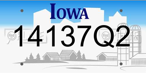 14137Q2 Iowa License Plate