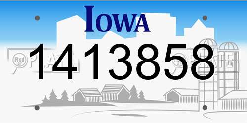 1413858 Iowa License Plate